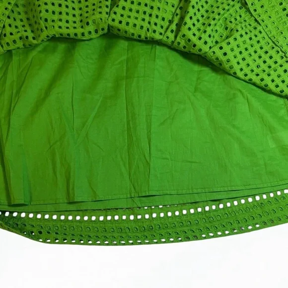 Kate Spade Vibrant Green A-Line Skirt Eyelet 💚🍃 - Picture 8 of 13